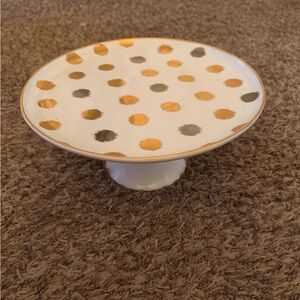 💛 C. Wonder Gold Polka Dot Ceramic Cake Stand 11
